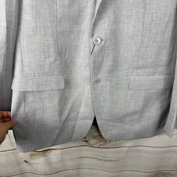 Stacy Adams Light Gray Single Two-Button Closure Suit Jacket Size 42R/36W - Picture 3 of 13